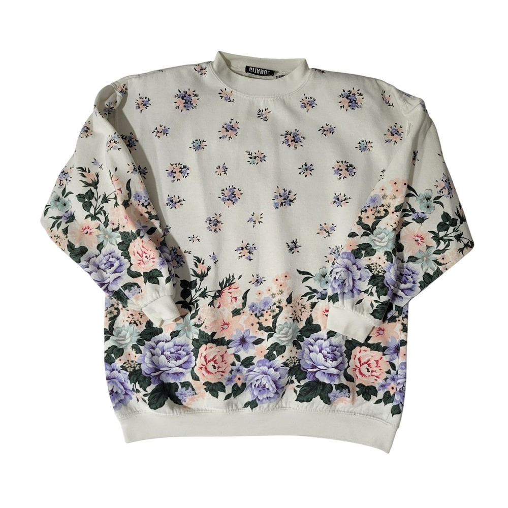 Vintage Gitano Grandma Floral Sweatshirt Medium Womens Cottagecore Grannycore M